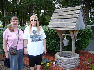 Picture of Annabel and Marilyn at the wishing well