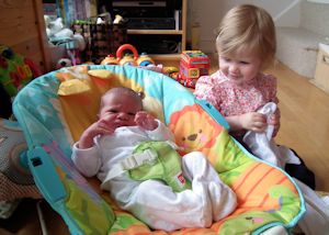 Picture of Stanley with big sister Emily